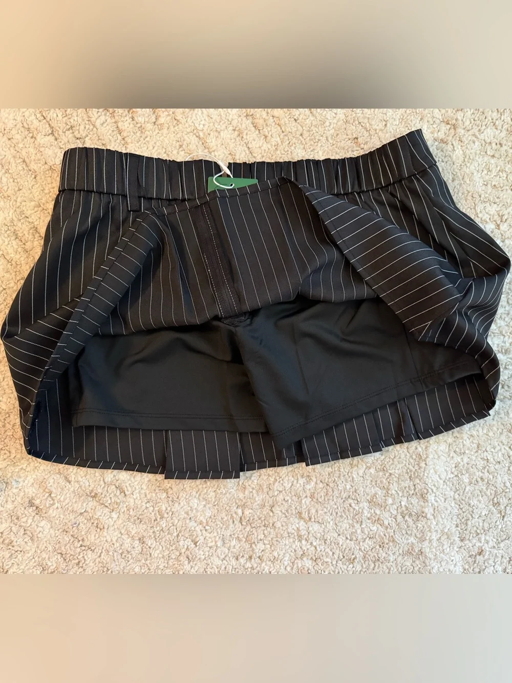 Halara black & white pinstripe mini skort, size Small. NWT. - Picture 6 of 8